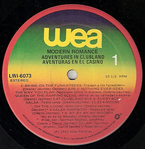 Modern Romance : Adventures In Clubland (LP, Album)