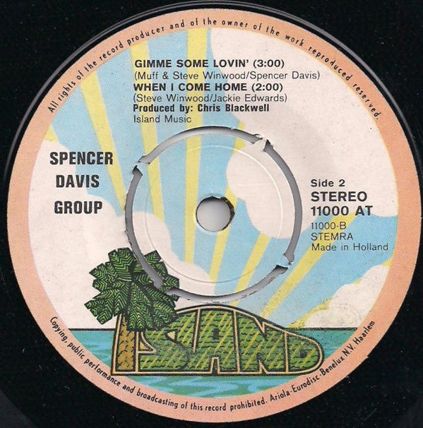 The Spencer Davis Group : Keep On Running / I'm A Man / Gimme Some Lovin' / When I Come Home (7", EP)