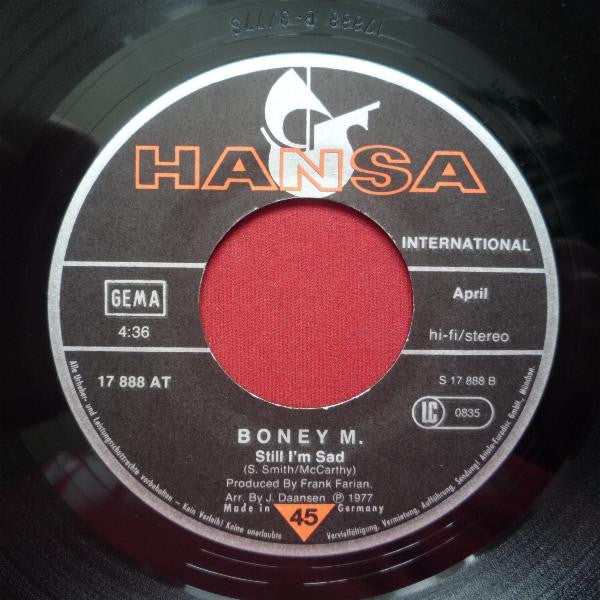 Boney M. : Ma Baker / Still I'm Sad (7", Single)