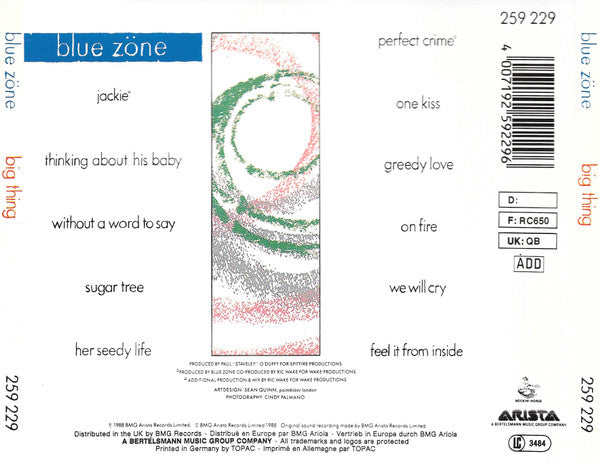 Blue Zone (4) : Big Thing (CD, Album)