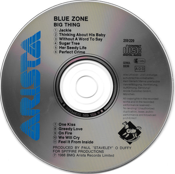 Blue Zone (4) : Big Thing (CD, Album)