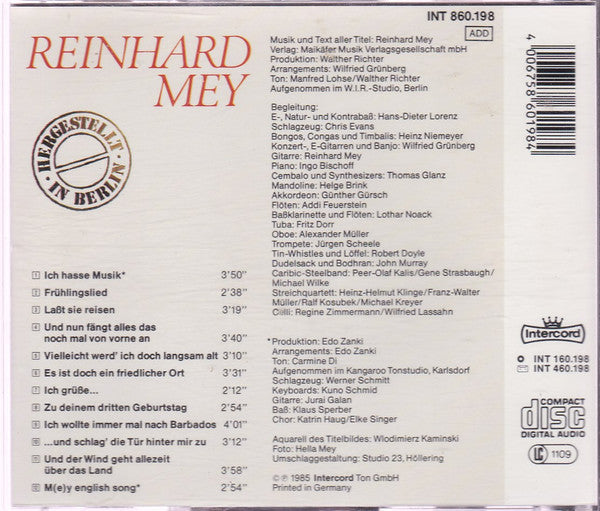Reinhard Mey : Hergestellt In Berlin (CD, Album)