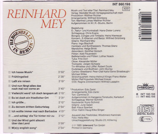 Reinhard Mey : Hergestellt In Berlin (CD, Album)