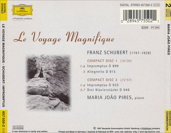 Maria-João Pires, Franz Schubert : Le Voyage Magnifique (Schubert • Impromptus) (2xCD, Album)