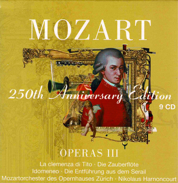 Wolfgang Amadeus Mozart, Nikolaus Harnoncourt : Operas III: La Clemenza di Tito - Die Zauberflöte - Idomeneo - Die Entführung Aus Dem Serail (9xCD, Album, Comp + Box)