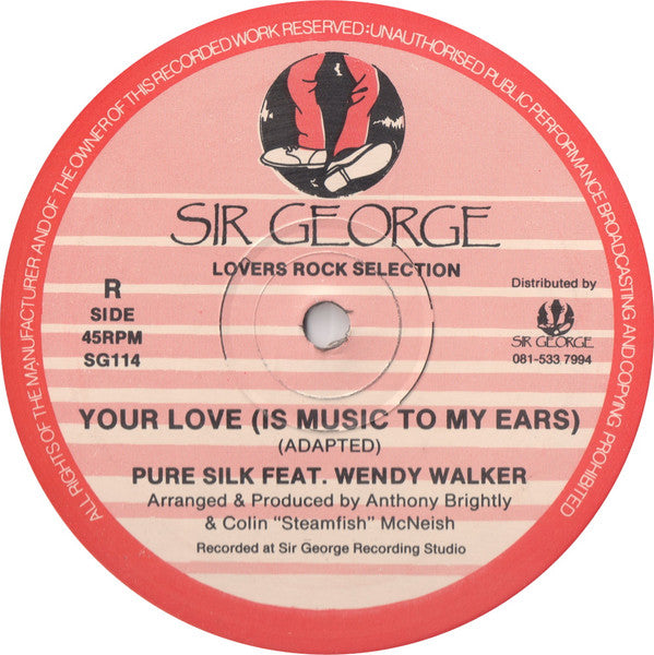 Pure Silk Feat. Wendy Walker / Legal Assault Feat. Wendy Walker : Your Love (Is Music To My Ears) (12", Single)
