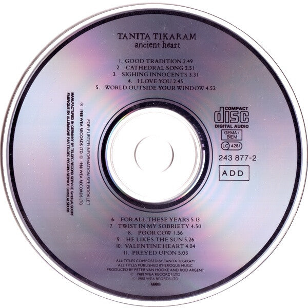 Tanita Tikaram : Ancient Heart (CD, Album)