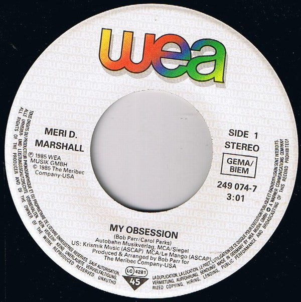 Meri D. Marshall : My Obsession (7", Single)