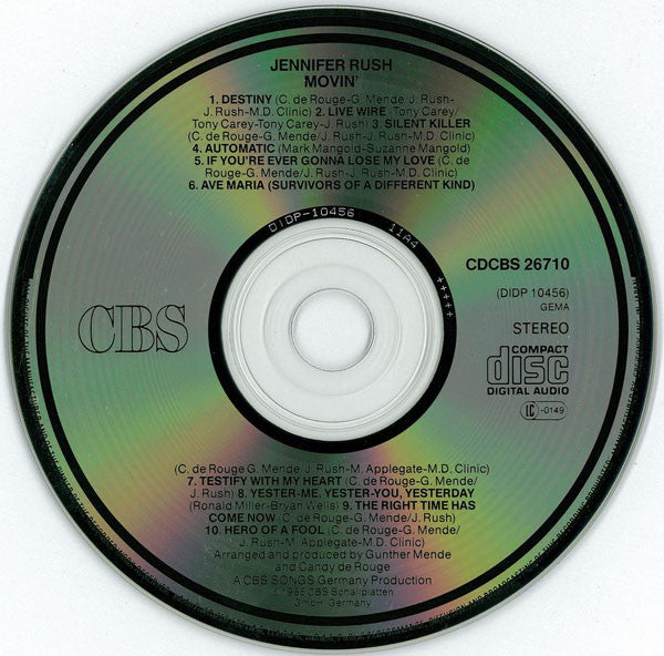 Jennifer Rush : Movin' (CD, Album)