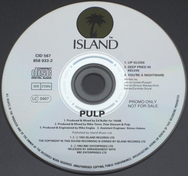 Pulp : Lipgloss (CD, Single, MP, RP)