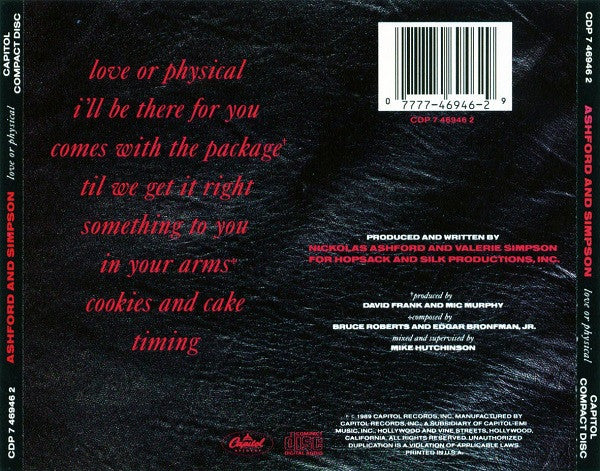 Ashford & Simpson : Love Or Physical (CD, Album)