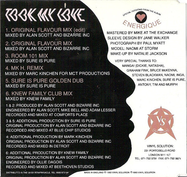 Bizarre Inc Featuring Angie Brown : Took My Love (CD, Single)