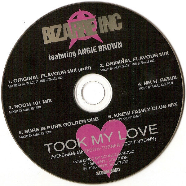 Bizarre Inc Featuring Angie Brown : Took My Love (CD, Single)