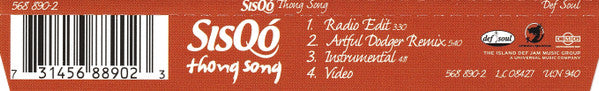 Sisqo : Thong Song (CD, Single, Enh)