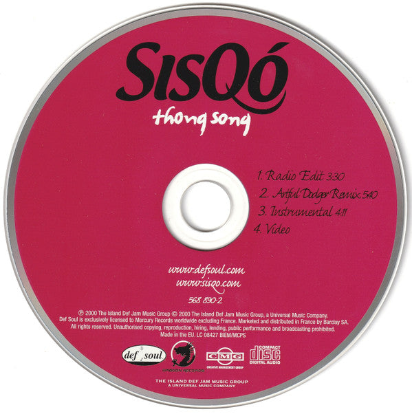 Sisqo : Thong Song (CD, Single, Enh)