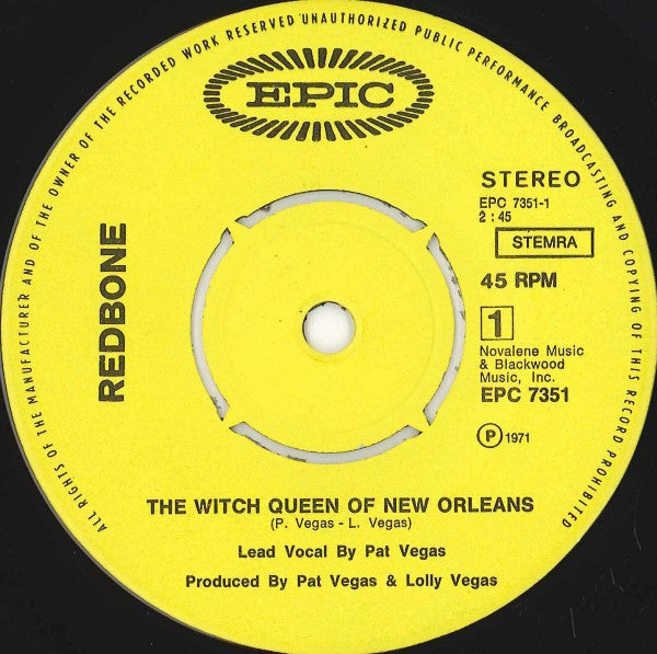 Redbone : The Witch Queen Of New Orleans (7", Single)