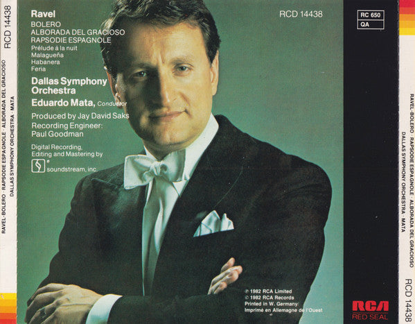 Maurice Ravel - Eduardo Mata, Dallas Symphony Orchestra : Bolero - Alborada Del Gracioso - Rapsodie Espagnole (CD, Album)