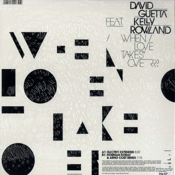 David Guetta Feat. Kelly Rowland : When Love Takes Over (12")