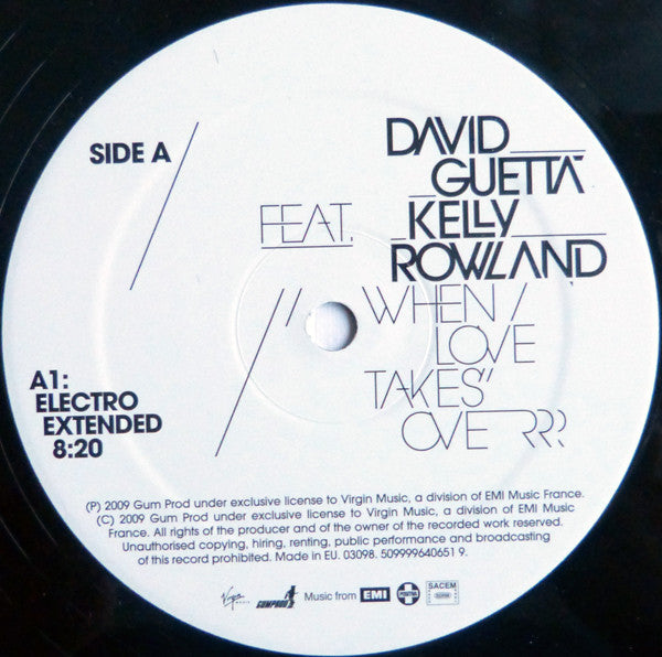 David Guetta Feat. Kelly Rowland : When Love Takes Over (12")