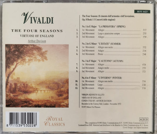 Antonio Vivaldi - The Virtuosi Of England, Arthur Davison : The Four Seasons (CD, Album)
