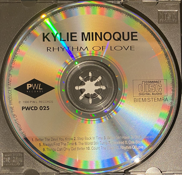 Kylie Minogue : Rhythm Of Love (CD, Album, M/Print)