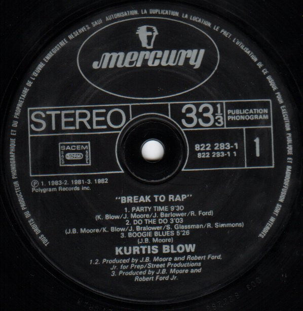 Kurtis Blow : Break To Rap (LP, MiniAlbum, Comp)