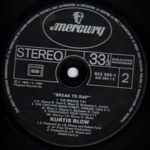Kurtis Blow : Break To Rap (LP, MiniAlbum, Comp)