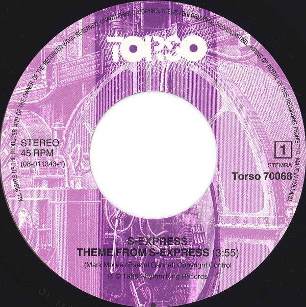 S-Express* : Theme From S-Express / The Trip (Microdot House Mix) (7", Single)