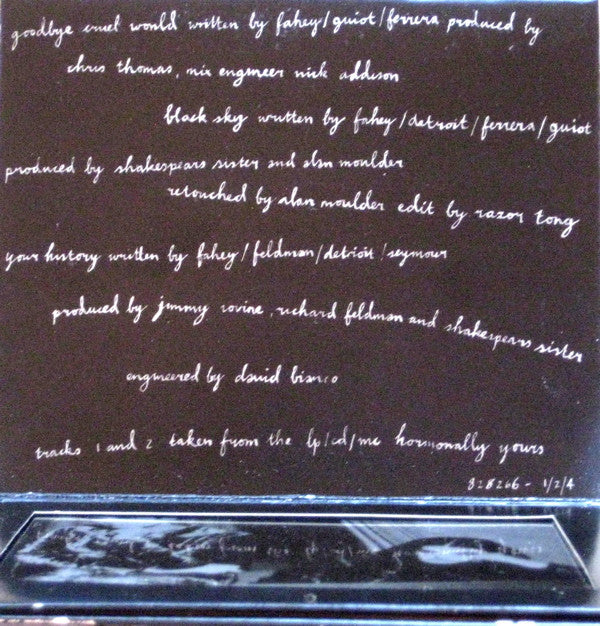 Shakespear's Sister : Goodbye Cruel World (CD, Single)