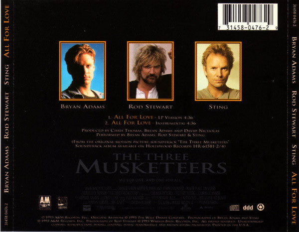 Bryan Adams, Rod Stewart, Sting : All For Love (CD, Single)