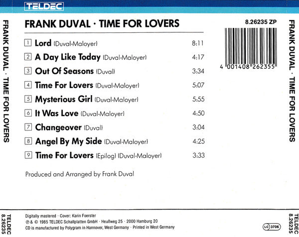 Frank Duval : Time For Lovers (CD, Album)