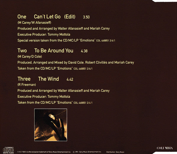 Mariah Carey : Can't Let Go (CD, Single)