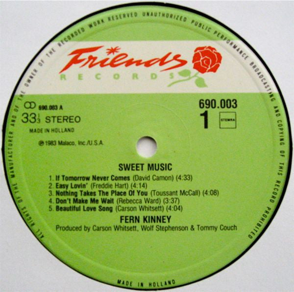 Fern Kinney : Sweet Music (LP, Album)