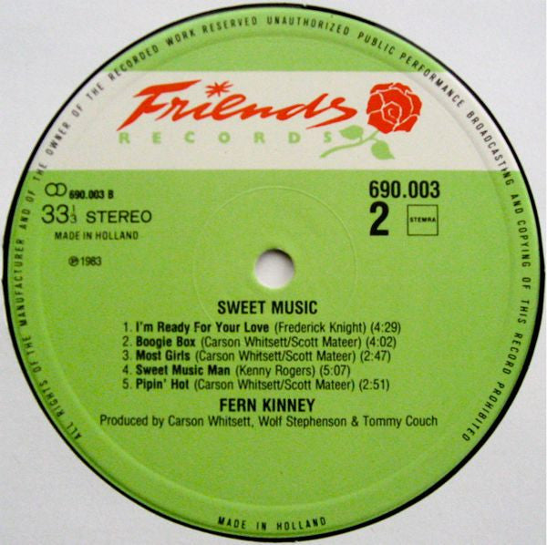 Fern Kinney : Sweet Music (LP, Album)
