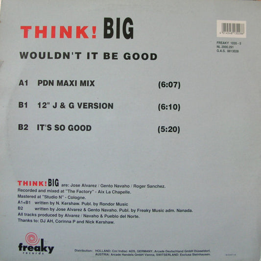 Think! Big : Wouldn't It Be Good (12")