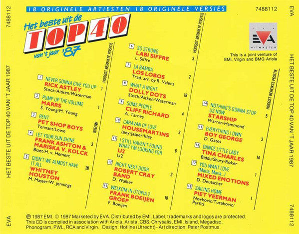 Various : Het Beste Uit De Top 40 Van 't Jaar '87 (CD, Comp)
