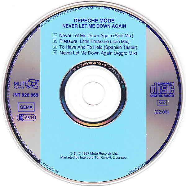 Depeche Mode : Never Let Me Down Again (CD, Maxi)