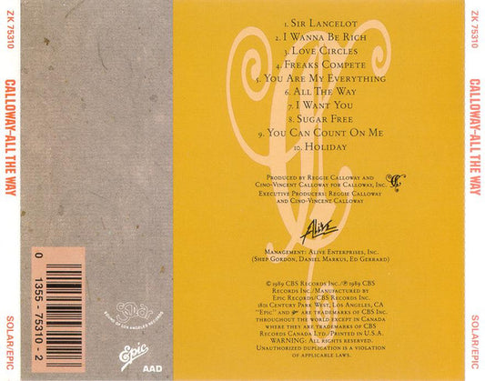 Calloway : All The Way (CD, Album)