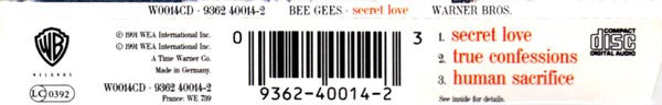 Bee Gees : Secret Love (CD, Single)
