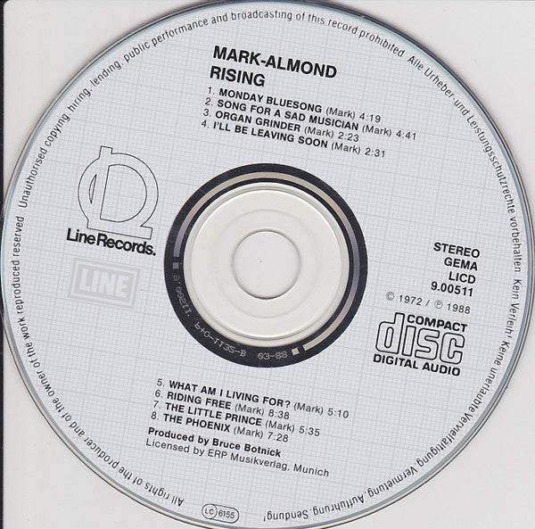 Mark-Almond : Rising (CD, Album, RE)