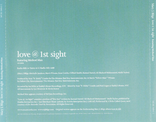 Mary J. Blige Featuring Method Man : Love @ 1st Sight (CD, Single, Promo)