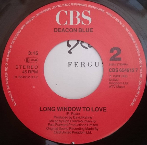 Deacon Blue : Fergus Sings The Blues (7", Single)