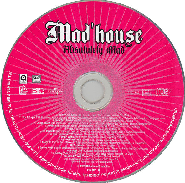 Mad'house : Absolutely Mad (CD, Album, Enh)