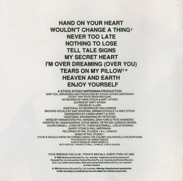 Kylie Minogue : Enjoy Yourself (CD, Album, RE)
