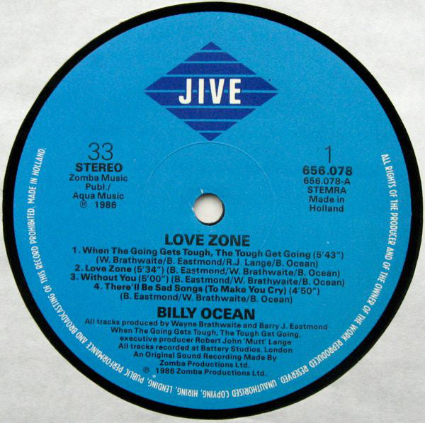 Billy Ocean : Love Zone (LP, Album)