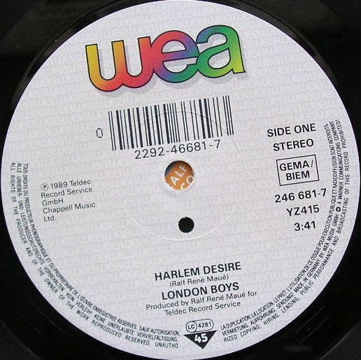 London Boys : Harlem Desire (7", Single)