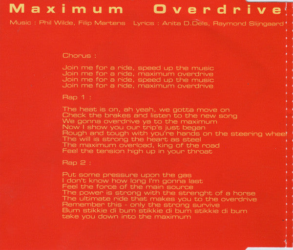 2 Unlimited : Maximum Overdrive (CD, Maxi)