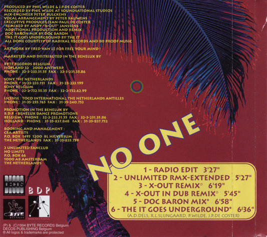 2 Unlimited : No One (CD, Maxi, Ver)
