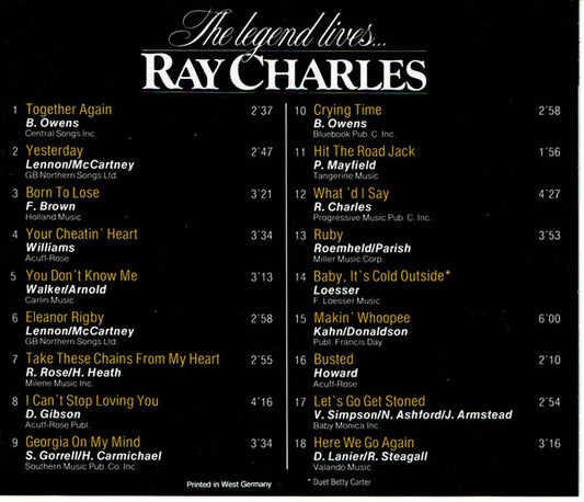 Ray Charles : The Legend Lives... (CD, Comp)