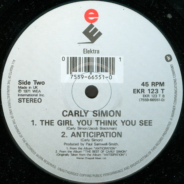 Carly Simon : You're So Vain (12")